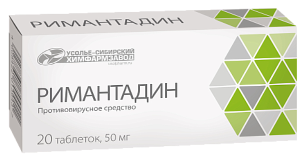 Купить Римантадин таблетки 50 мг 20 шт., Усолье-Сибирский, Россия