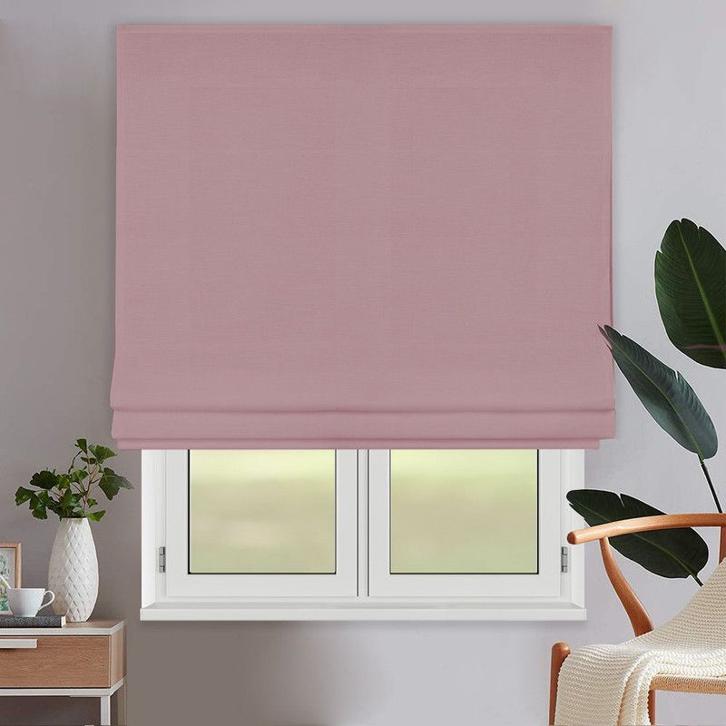 Римская штора OLEXDECO Монро Blackout Dim-out Пудра 160х170 см, с кордовым карнизом