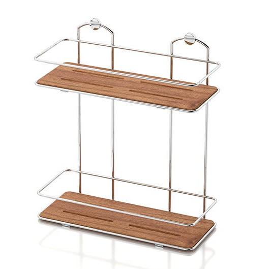 

Полка в ванную прямая BK076P 2 яруса 13*30*34 хром