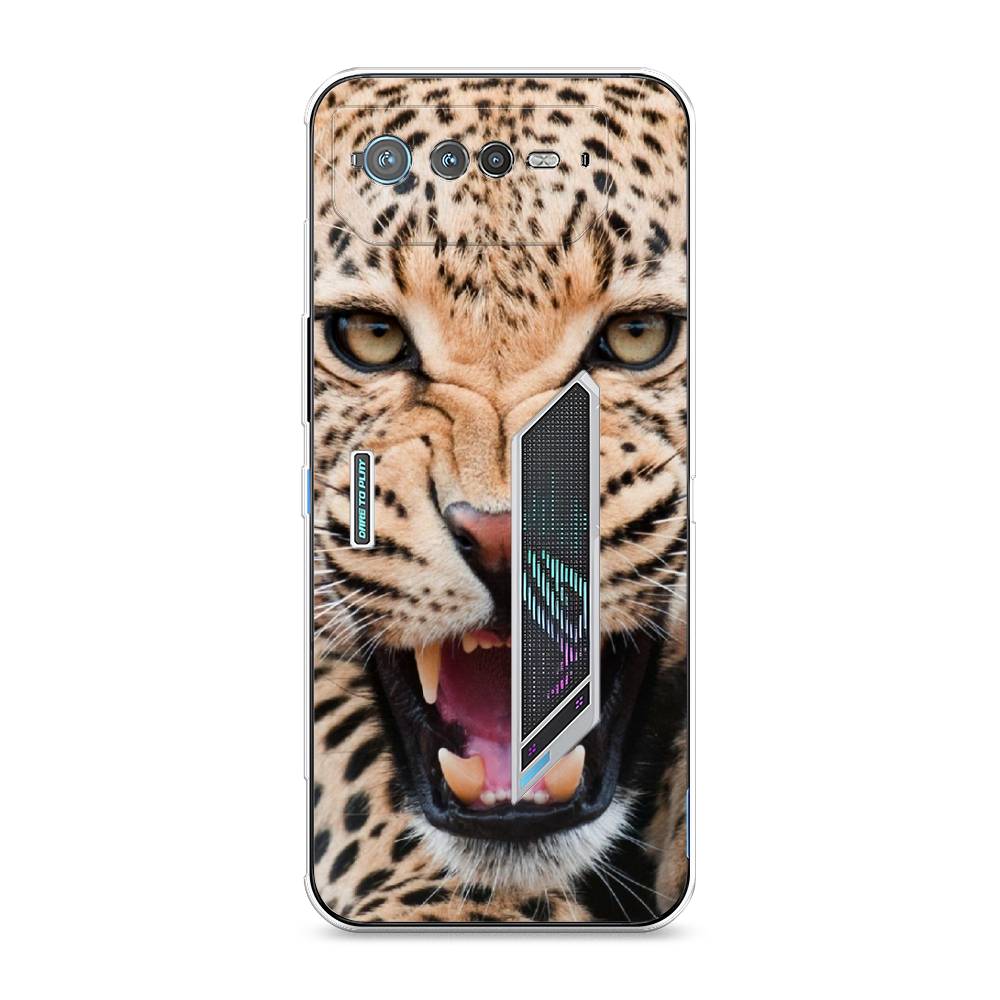 

Чехол для Asus ROG Phone 6 "Леопард 3d", Бежевый;черный, 44650-6