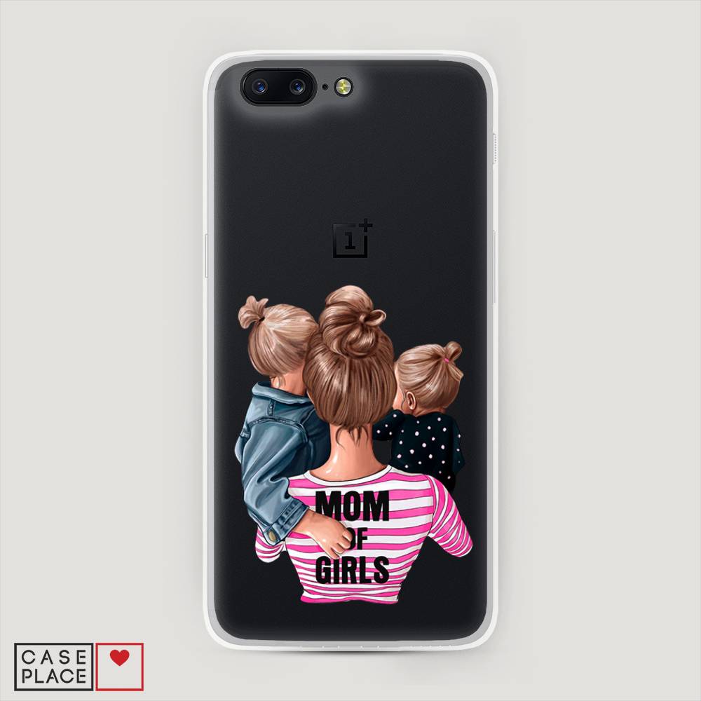 

Чехол Awog на OnePlus 5 / ВанПлас 5 "Mom of Girls", Синий;розовый;черный, 150250-6