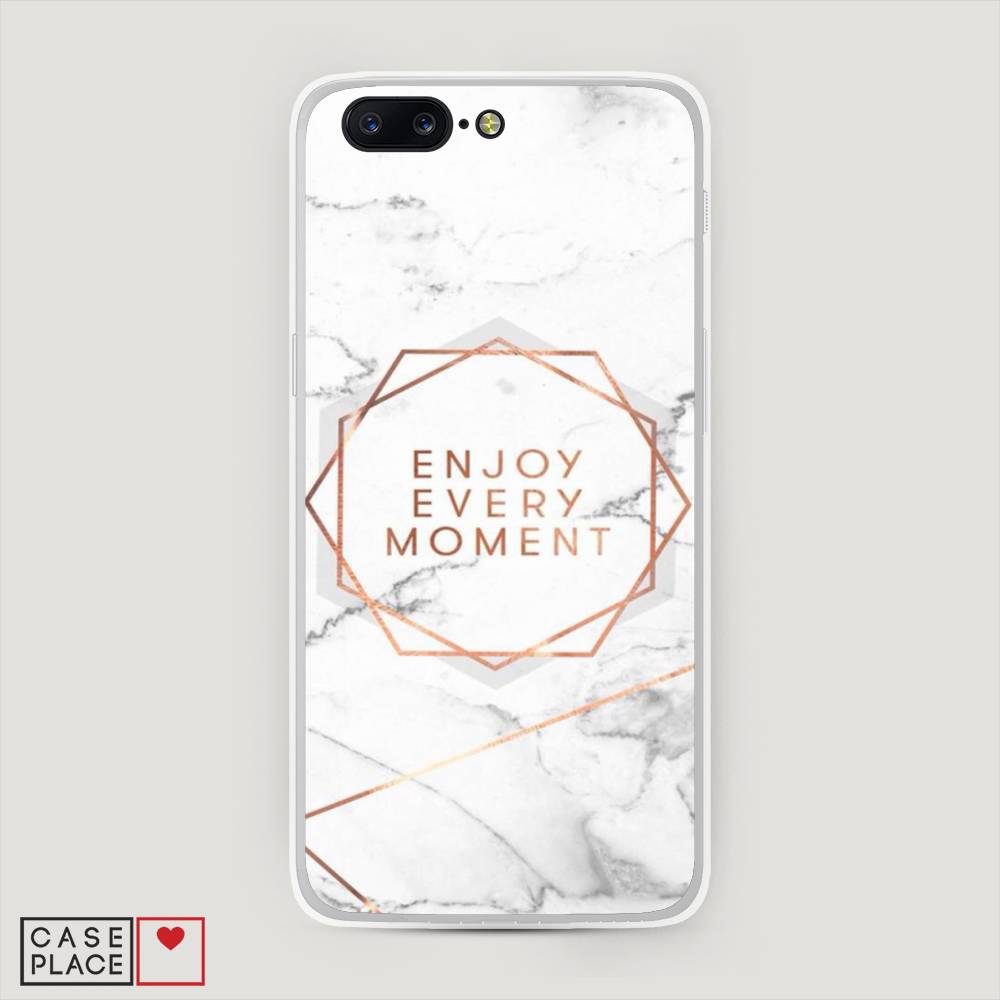 

Чехол Awog на OnePlus 5 / ВанПлас 5 "Enjoy every moment мрамор", Белый;розовый;серый, 150250-7