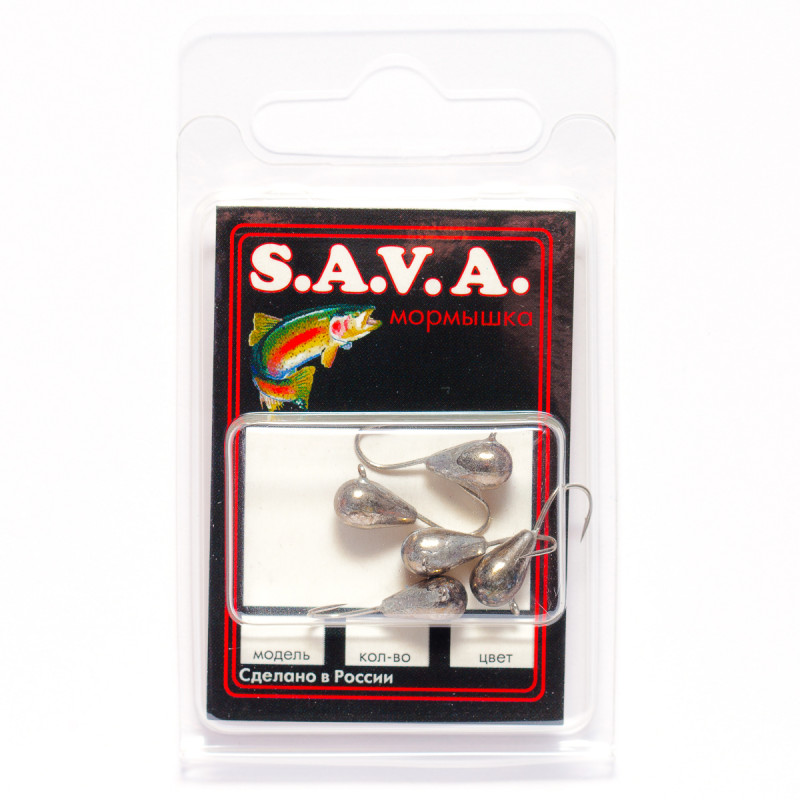 

Мормышка S.A.V.A Капля с ушком, никель, 5 мм