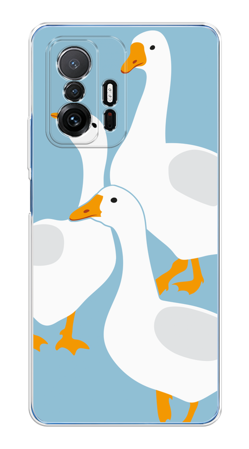 

Чехол на Xiaomi Mi 11T/11T Pro "Гусиное трио", Голубой;белый;серый;желтый, 313750-1