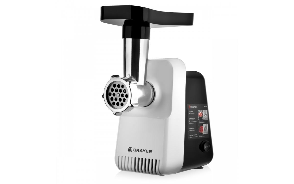 

Электромясорубка BRAYER BR1600 черная, серебристая, BR1600