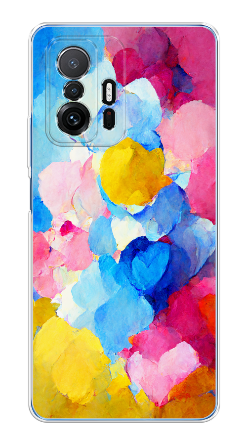 

Чехол на Xiaomi Mi 11T/11T Pro "Яркие пятна", Синий;голубой;желтый;розовый, 313750-1