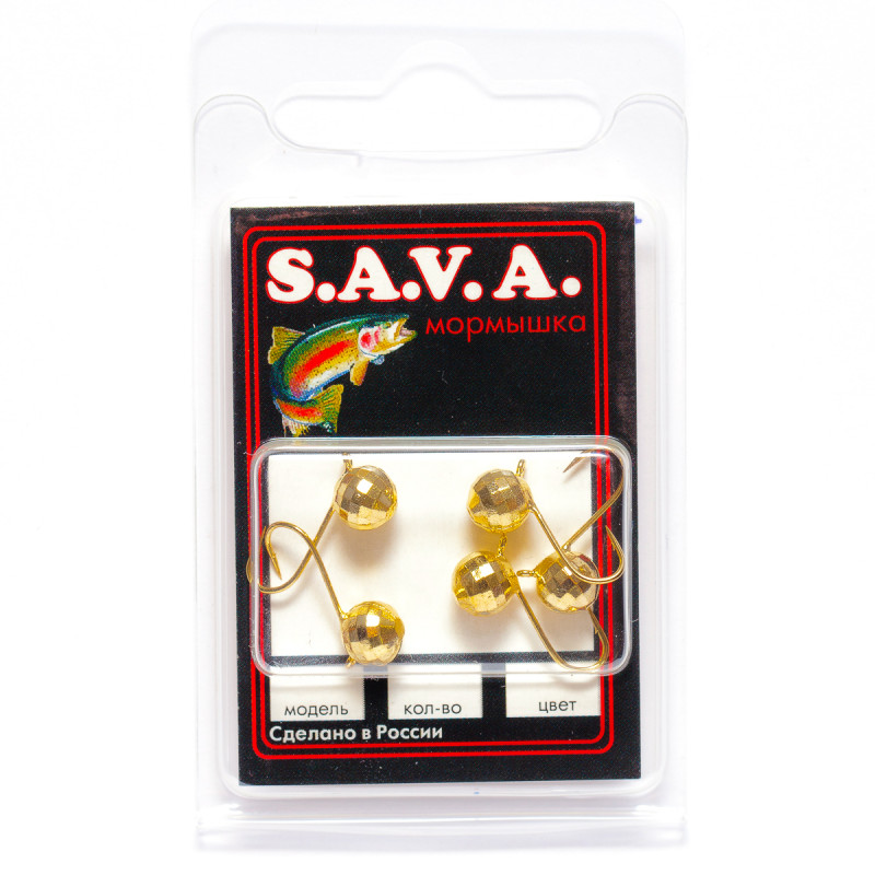 

Мормышка S.A.V.A Шар с ушком фигурный, золото, 6 мм