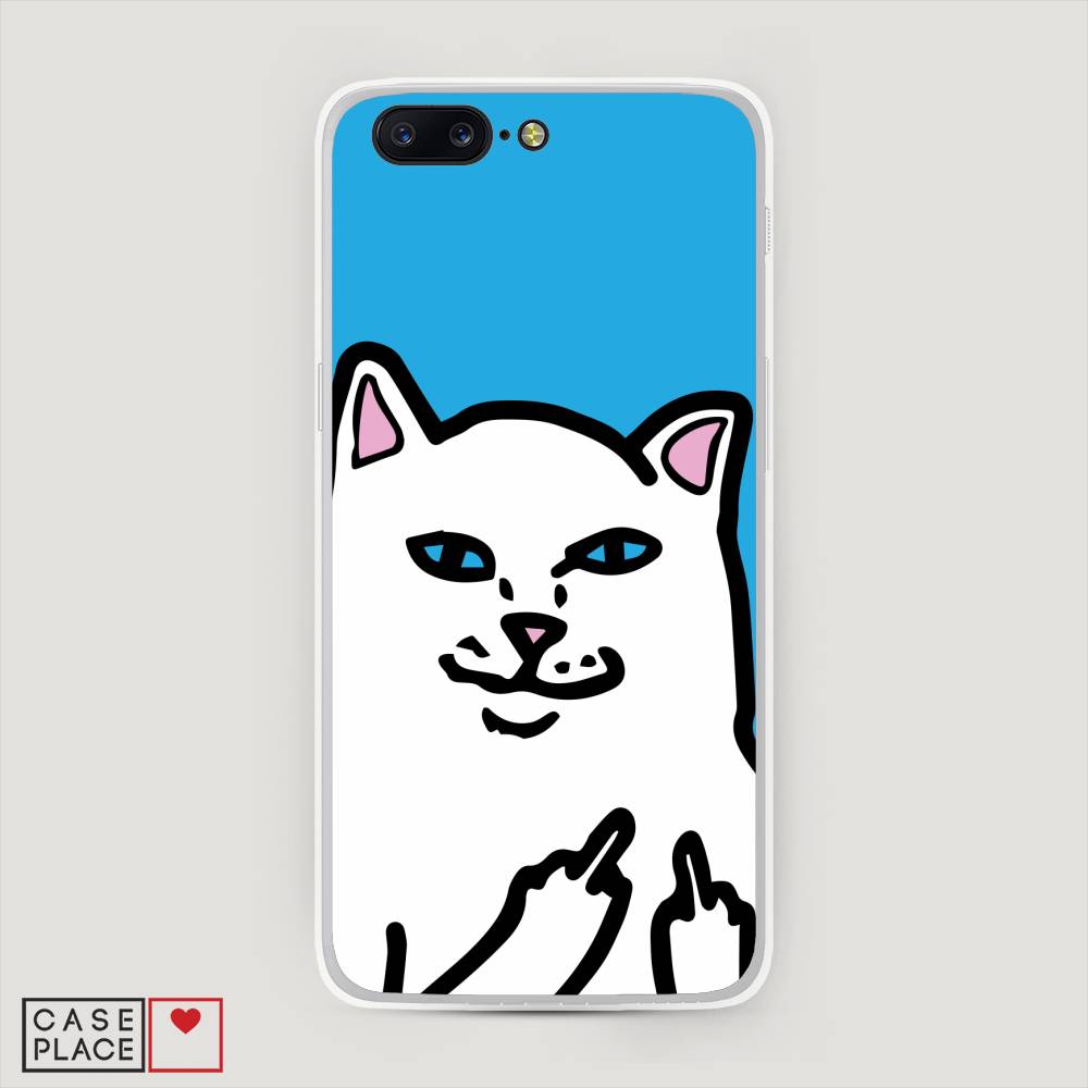 

Чехол Awog на OnePlus 5 / ВанПлас 5 "Кот жесть", Белый;голубой;черный, 150250-9