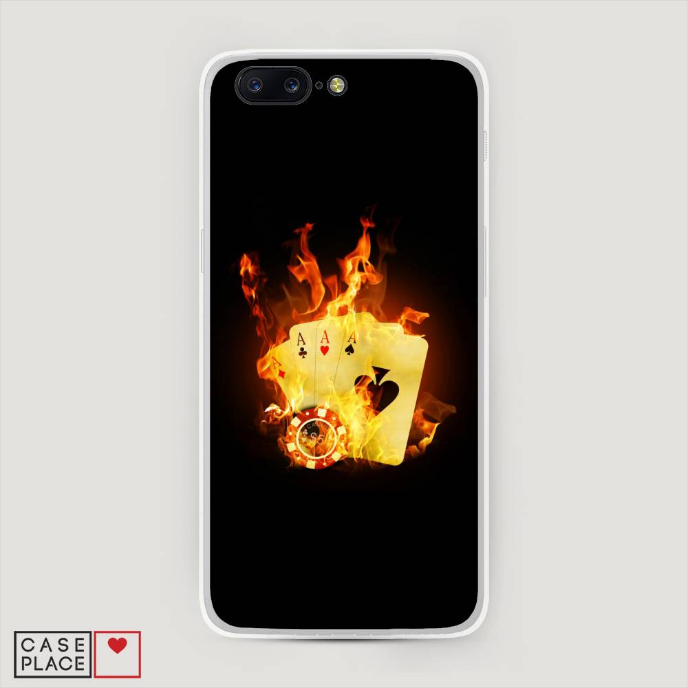 

Чехол Awog на OnePlus 5 / ВанПлас 5 "Горящие карты", Черный;оранжевый, 150250-9