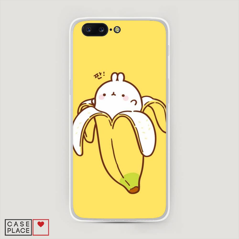 

Чехол Awog на OnePlus 5 / ВанПлас 5 "Зайчик-бананчик", Желтый;белый, 150250-2