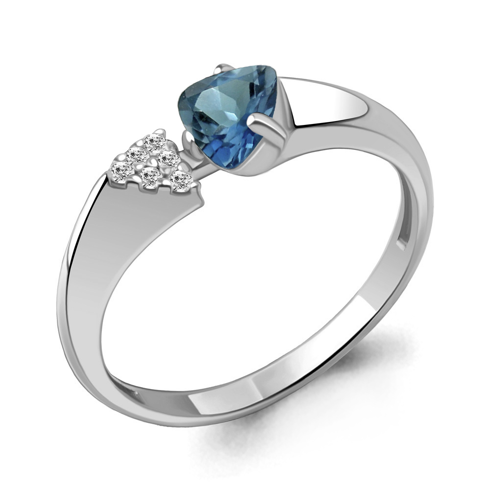 

Кольцо из серебра с топазом\фианитом Aquamarine Aquamarine 6961508А_925_р р. 17,5, 6961508А_925_р