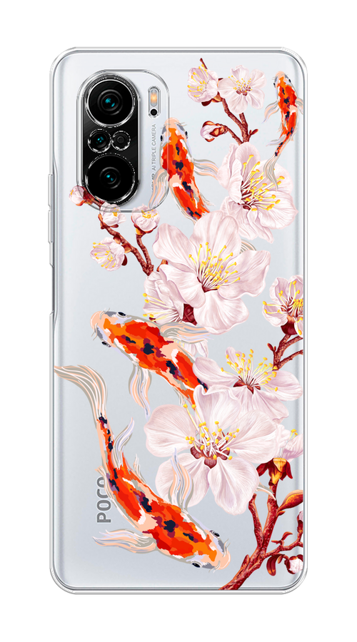 

Чехол на Poco F3, Xiaomi Redmi K40/Mi 11i "Карпы и сакура", Оранжевый;розовый;бежевый;прозрачный, 310950-1