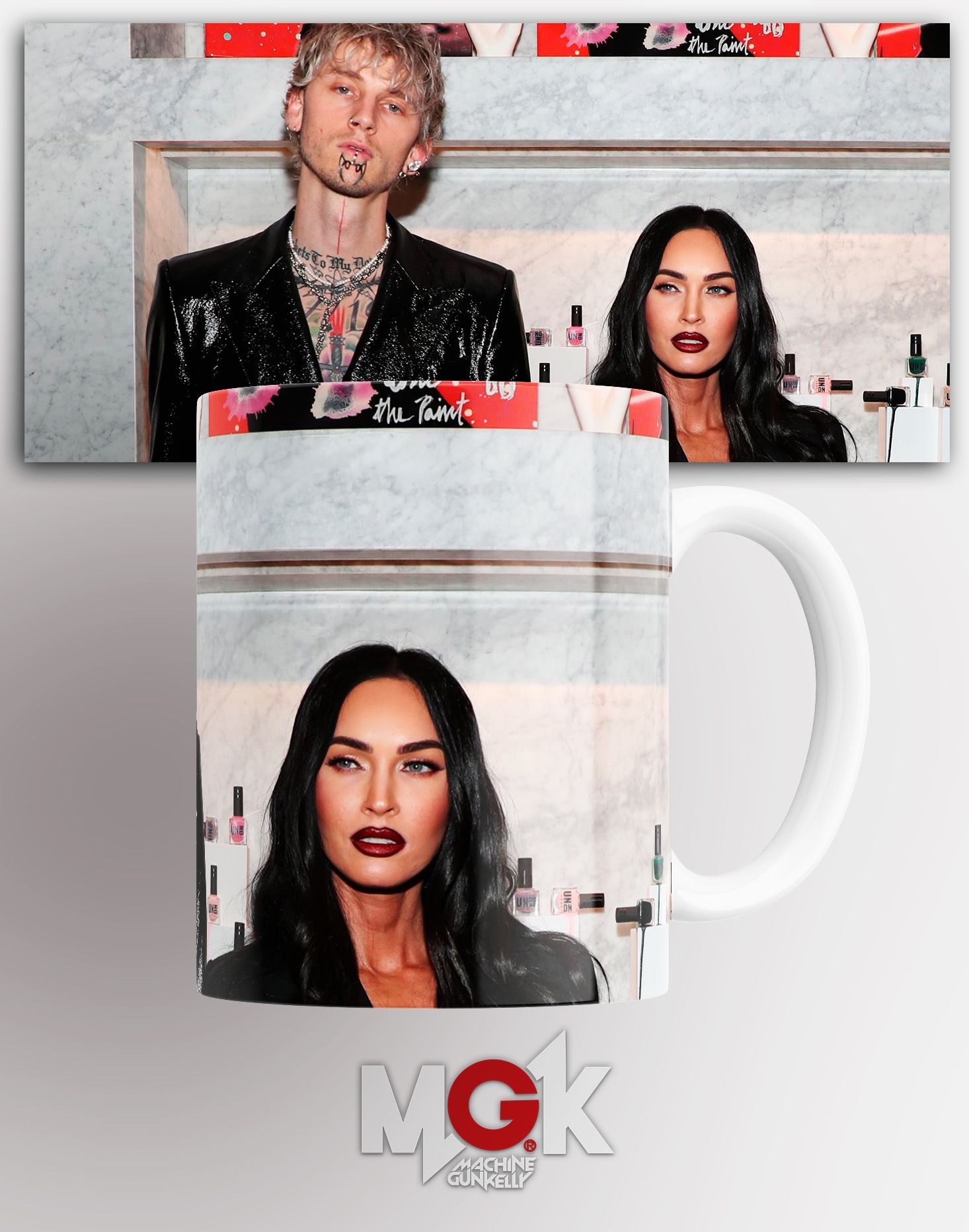 

Кружка с принтом машин ган Келли machine gun kelly Меган Фокс Megan Fox 330 мл