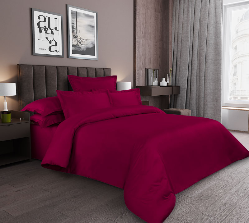 фото Комплект постельного белья гранат 2-спальный сатин красный текс-дизайн