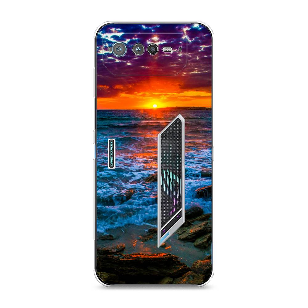 

Чехол для Asus ROG Phone 6 "Закат 1", Оранжевый;синий, 44650-2