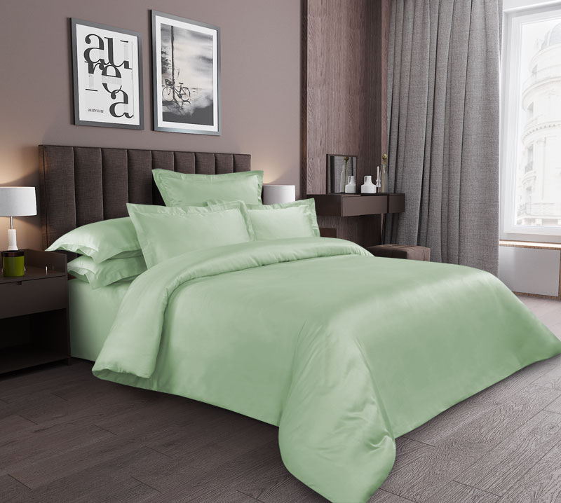 фото Комплект постельного белья малахит 1.5-спальный сатин зеленый текс-дизайн