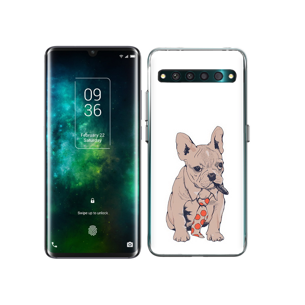 

Чехол MyPads Tocco для TCL 10 Pro бульдог с сигарой, Прозрачный, Tocco