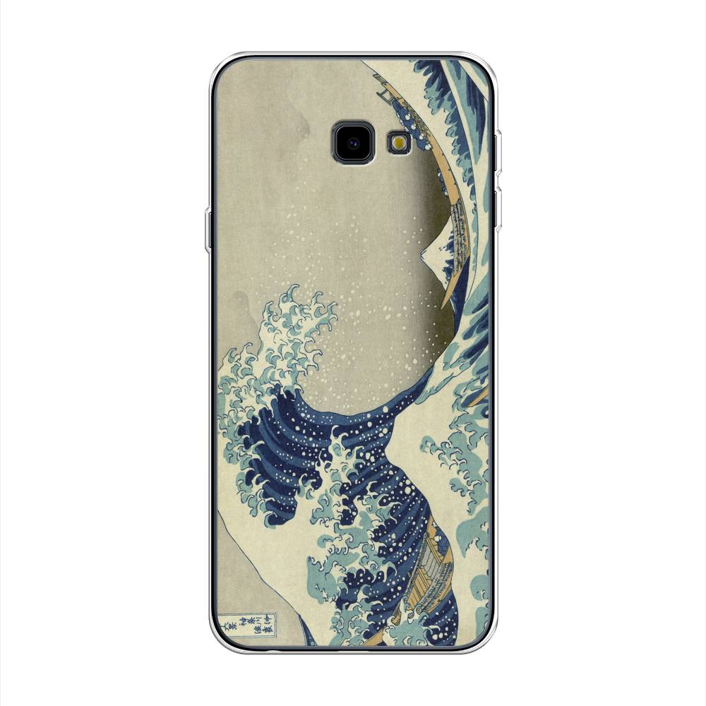 

Чехол Awog на Samsung Galaxy J4 + "Большая волна в Канагаве", Серый;синий;голубой, 26850-9