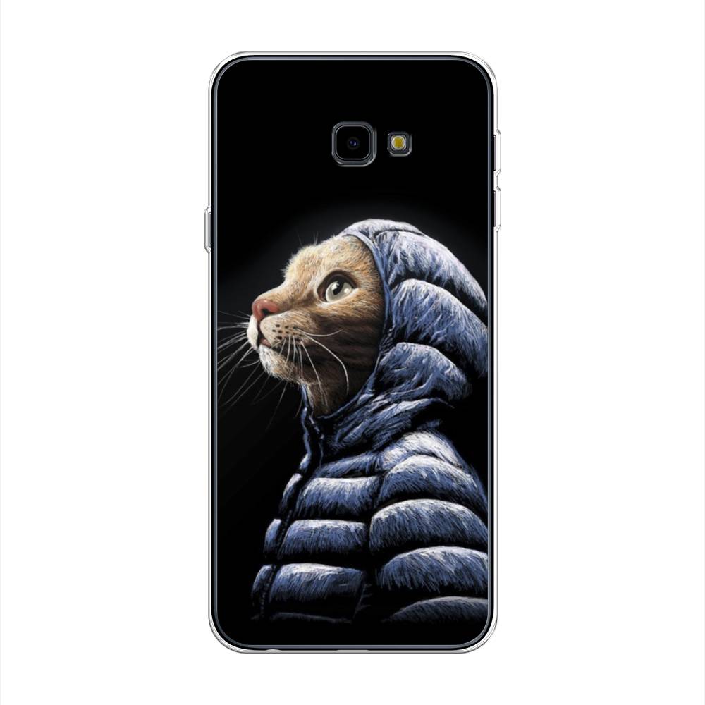 

Чехол Awog на Samsung Galaxy J4 + "Кот в капюшоне", Черный;бежевый;синий, 26850-2
