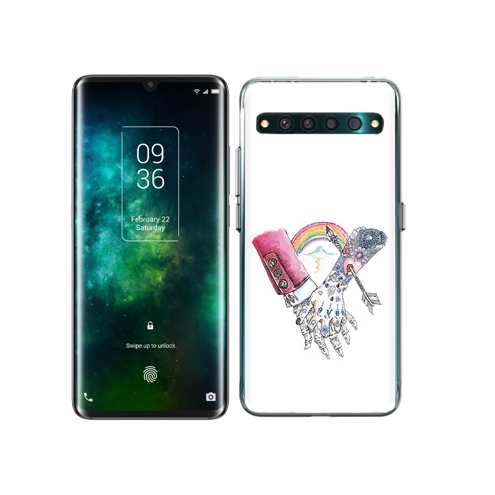 

Чехол MyPads Tocco для TCL 10 Pro абстракция руки в татуировках, Прозрачный, Tocco