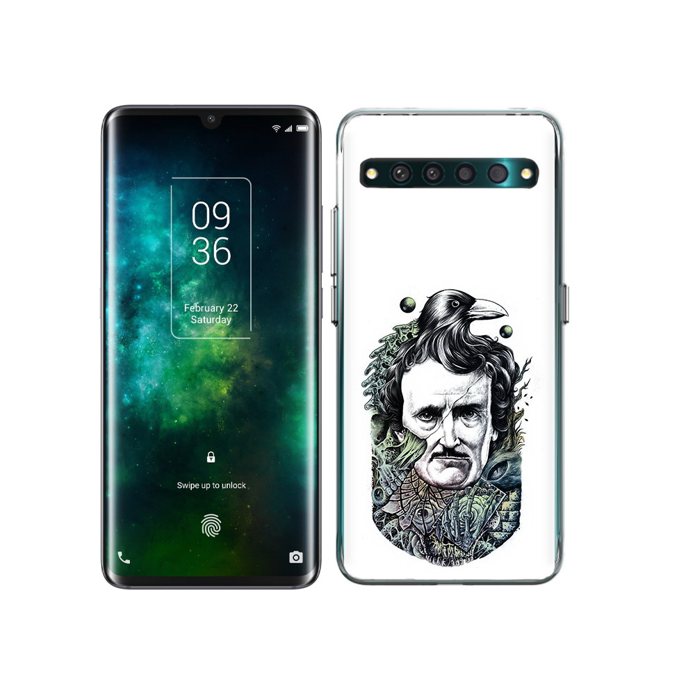 

Чехол MyPads Tocco для TCL 10 Pro Эдгар Аллан с вороном, Прозрачный, Tocco