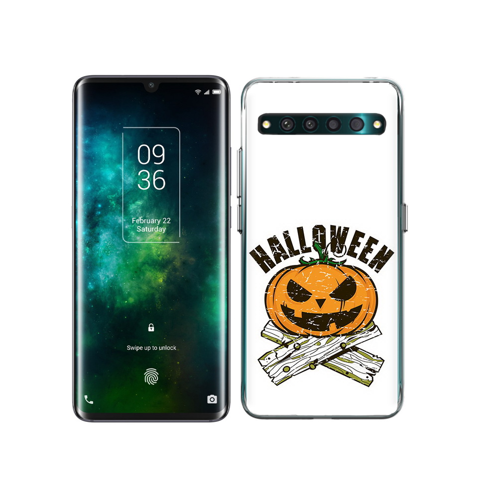 

Чехол MyPads Tocco для TCL 10 Pro Хэллоуин доски тыква, Прозрачный, Tocco
