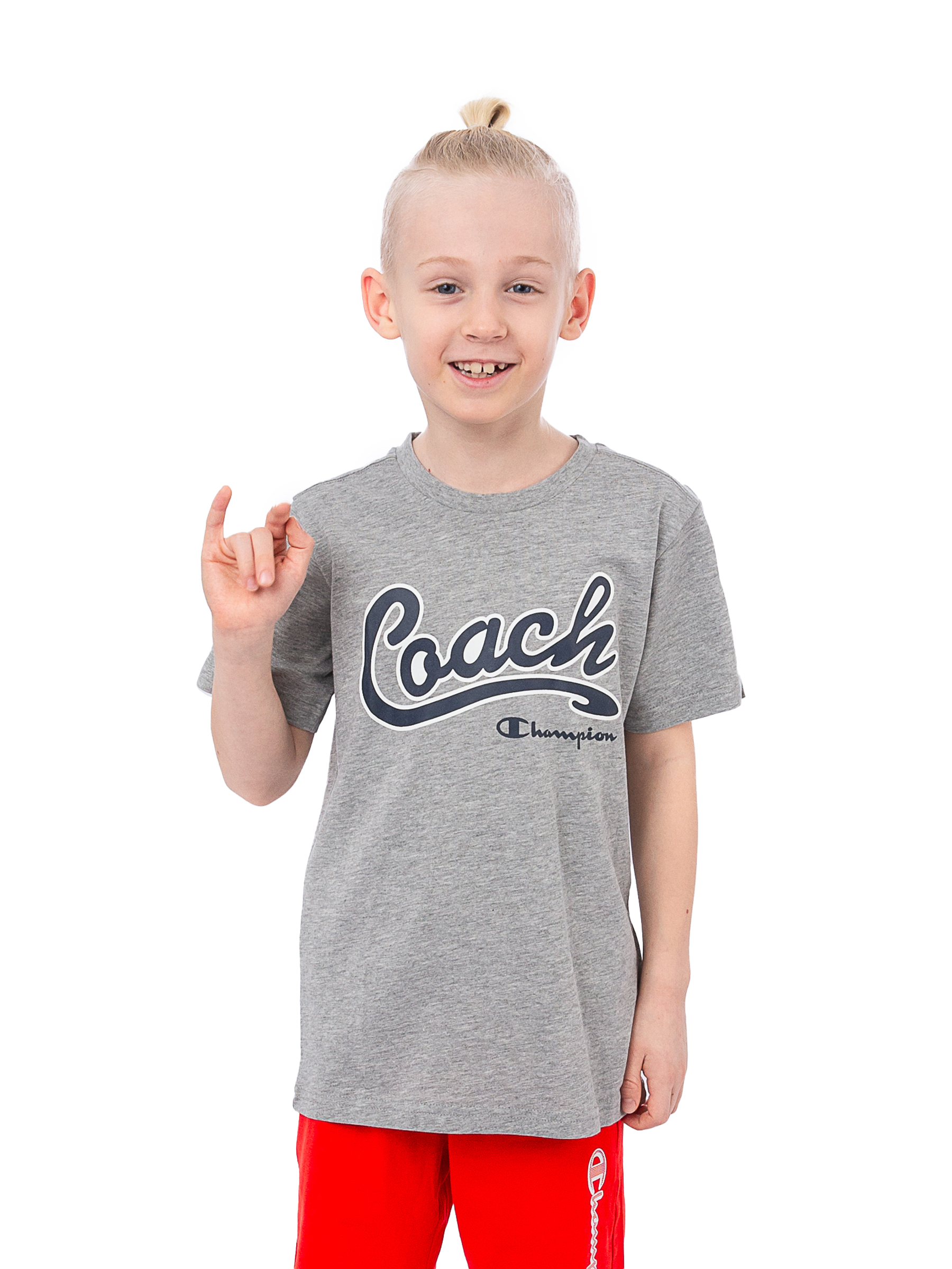 

Футболка детская Champion Crewneck T-Shirt, серый, 128, Crewneck T-Shirt