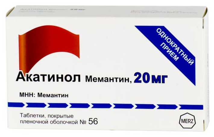 Купить Акатинол Мемантин таблетки 20 мг 56 шт., Merz Pharma