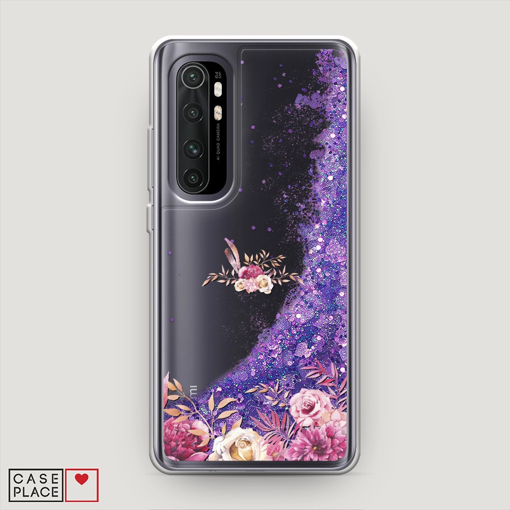 

Жидкий чехол с блестками "Нежные розовые цветы" на Xiaomi Mi Note 10 lite, 38492-1