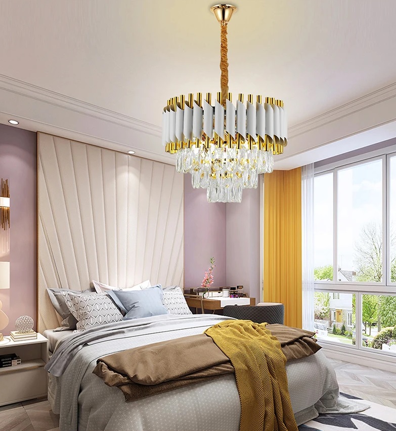 

Люстра Свет Luxury 10901-400 WH+GD D40H100 5хЕ14х60WT, 10901-400 WH+GD