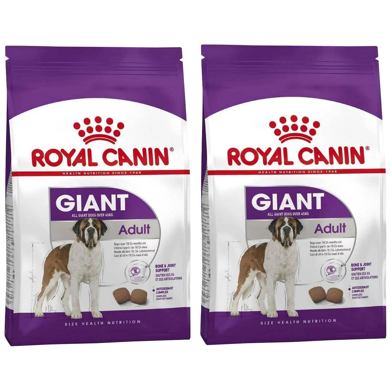Сухой корм для собак ROYAL CANIN GIANT ADULT для крупных пород, 2 шт по 15кг