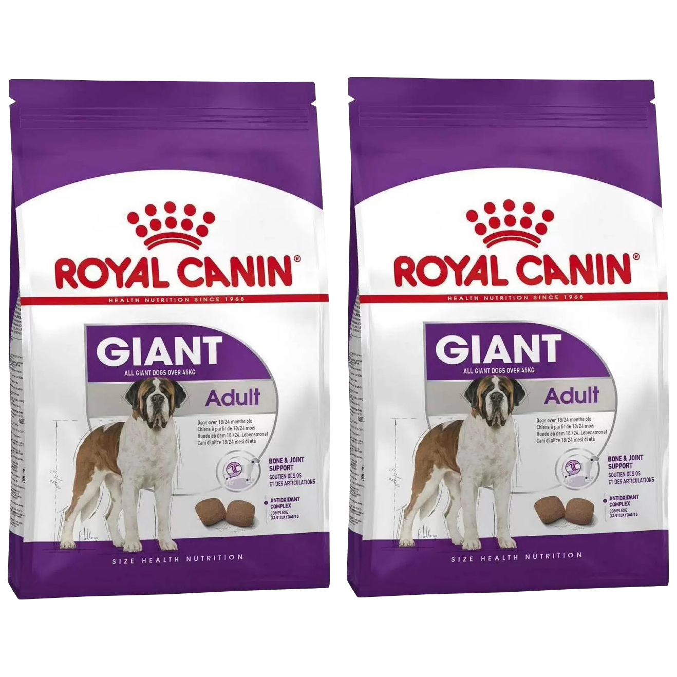 

Сухой корм для собак ROYAL CANIN GIANT ADULT для крупных пород, 2 шт по 15кг