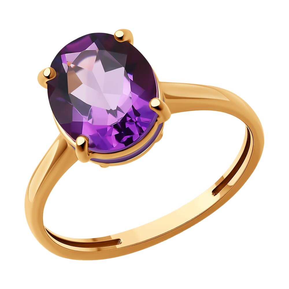 

Кольцо из красного золота р. 18,5 Diamant 51-310-02463-3, эмаль/аметист, 51-310-02463-3