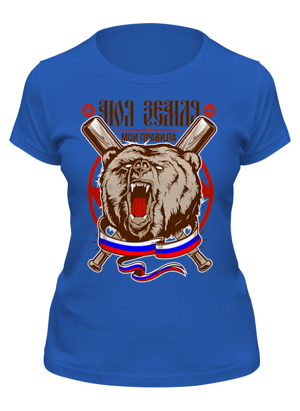 

Футболка женская Printio Russian design синяя M, Синий, Russian design