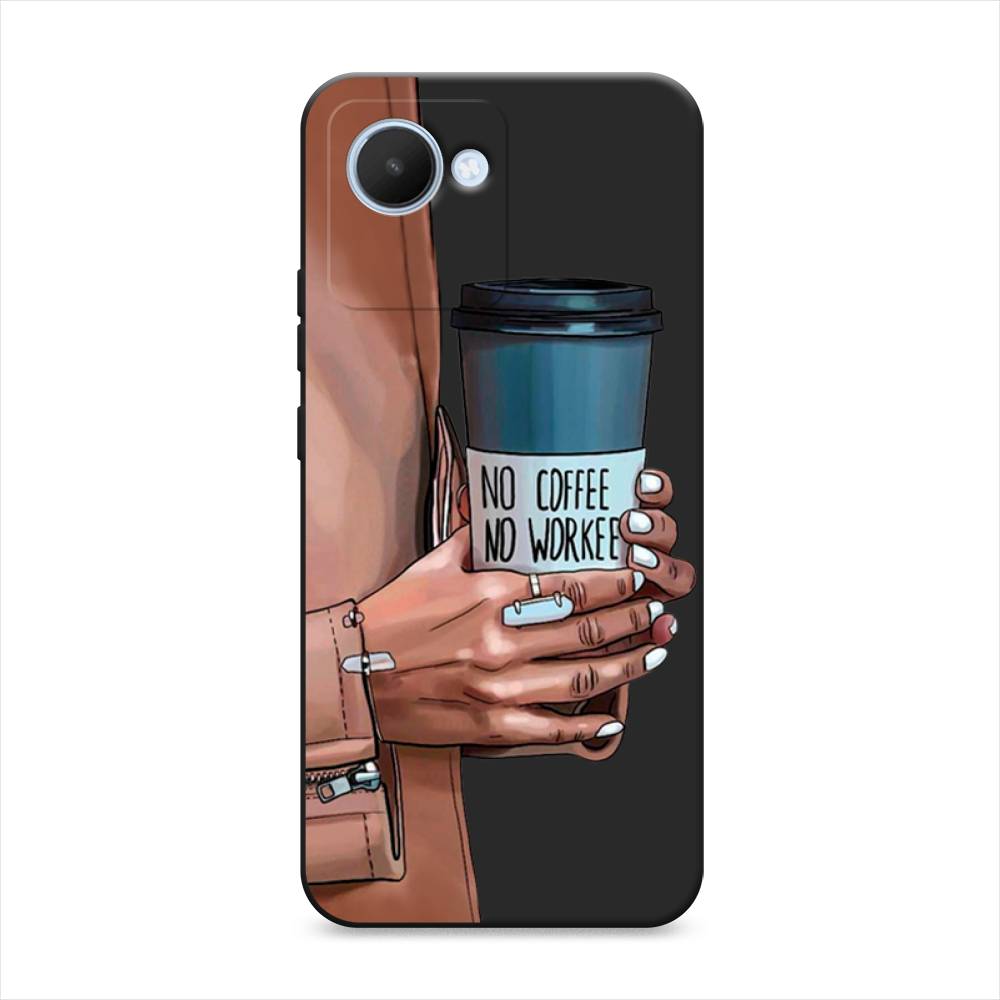 

Чехол Awog 2510552-1 для Realme C30 "No coffee", Синий;бежевый;коричневый, 2510552-1