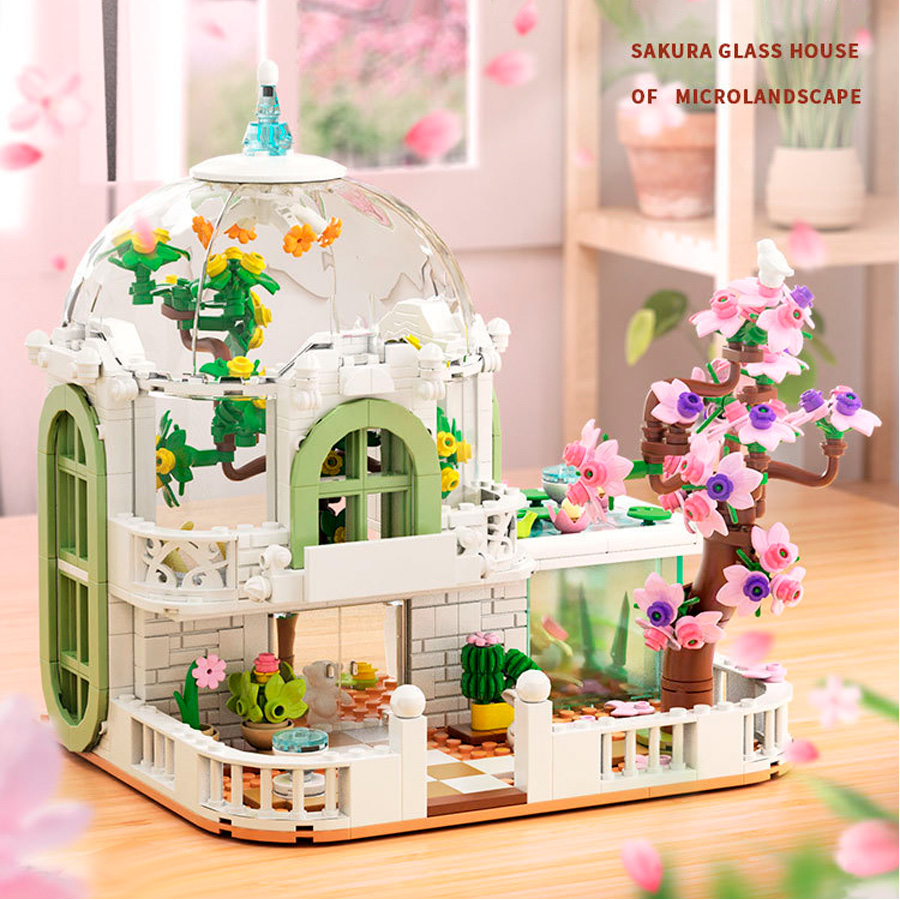 

Конструктор Dumeca D2011 Стеклянный дом с сакурой Цветы 730 деталей