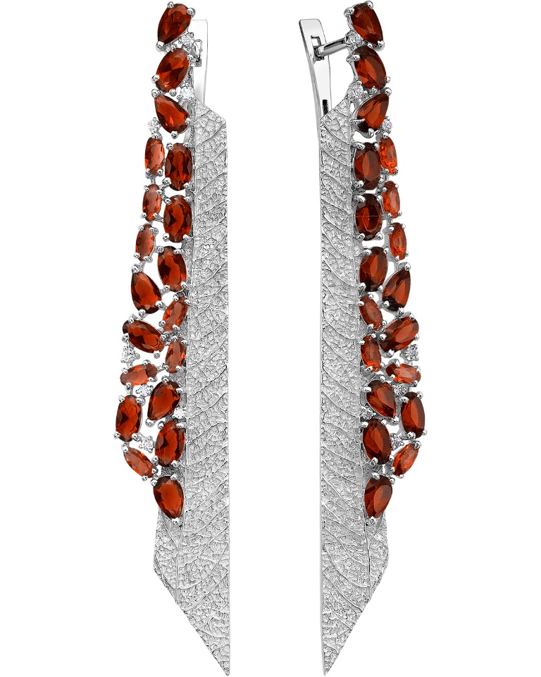 

Серьги из серебра с кристаллом ювелирным Main Dizzain 2-205, 2-205