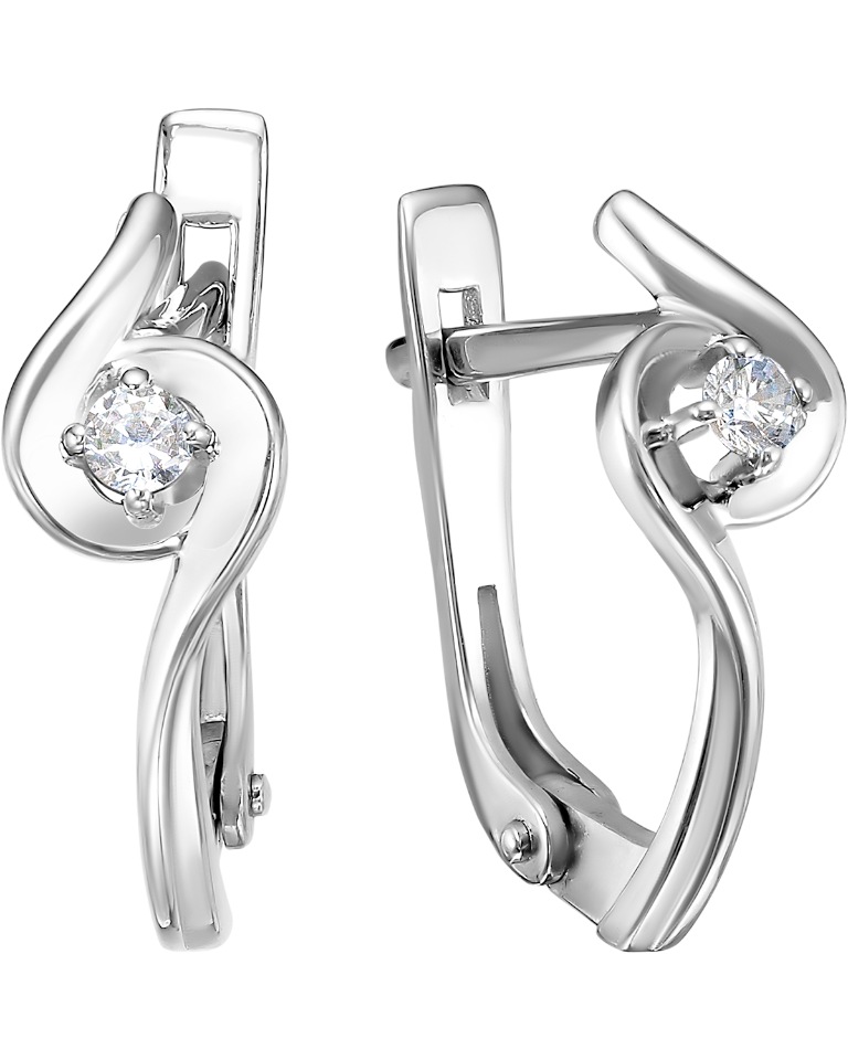 

Серьги из серебра с фианитом Main Dizzain 2-185, 2-185