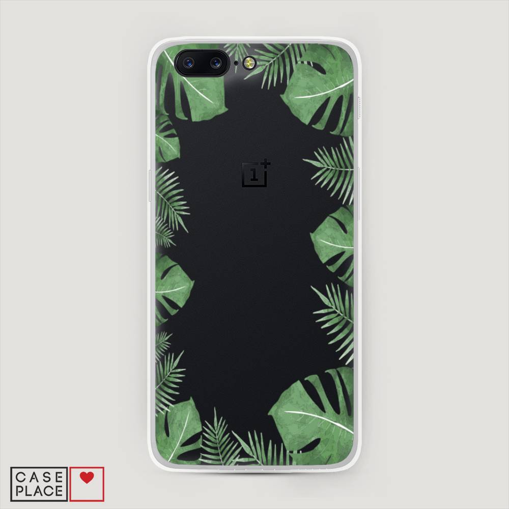 

Чехол Awog на OnePlus 5 / ВанПлас 5 "Листья папоротника рамка", Зеленый, 150250-8