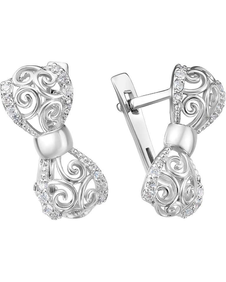 

Серьги из серебра с фианитом Main Dizzain 2-132, 2-132