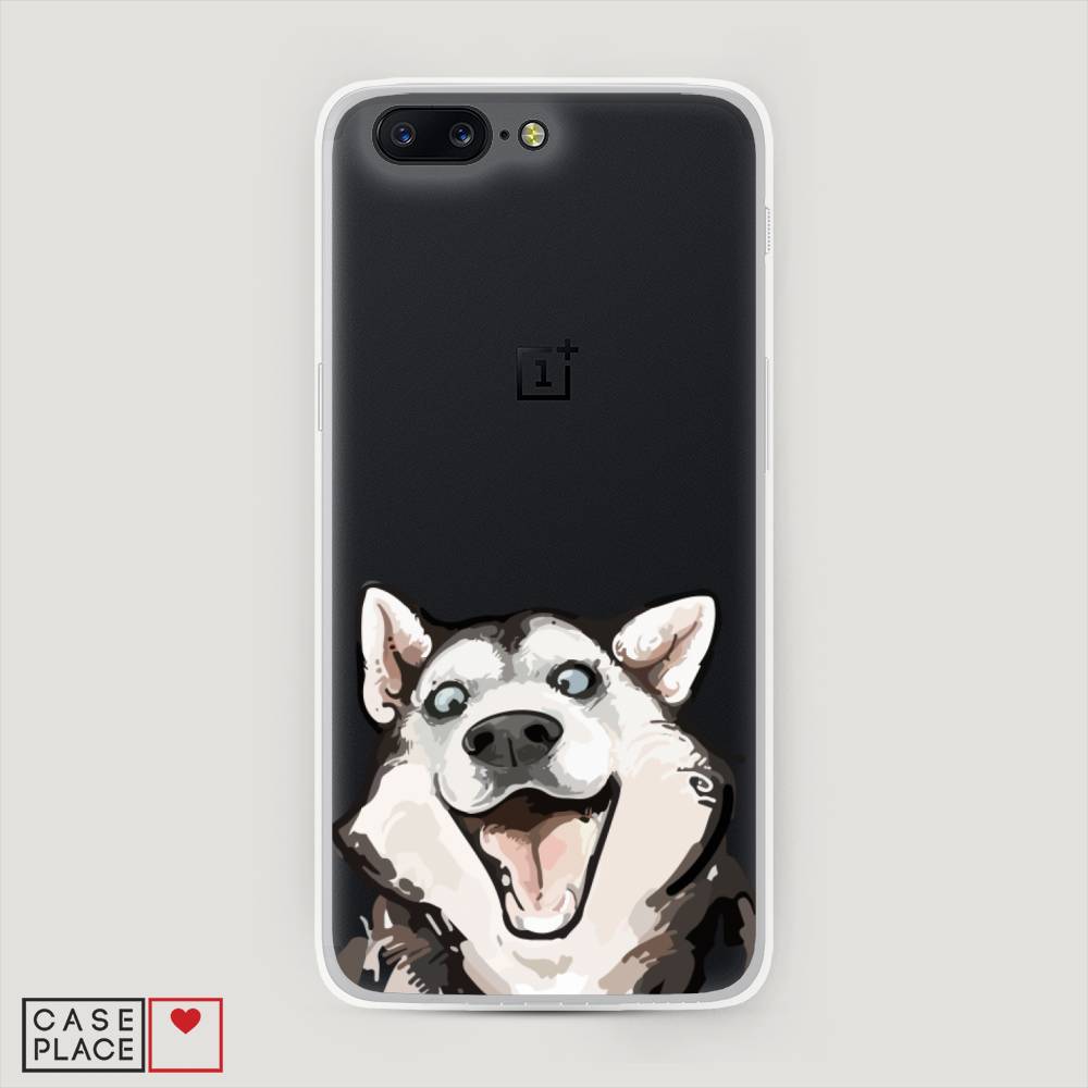 

Чехол Awog на OnePlus 5 / ВанПлас 5 "Радостный хаски", Белый;голубой;черный, 150250-1