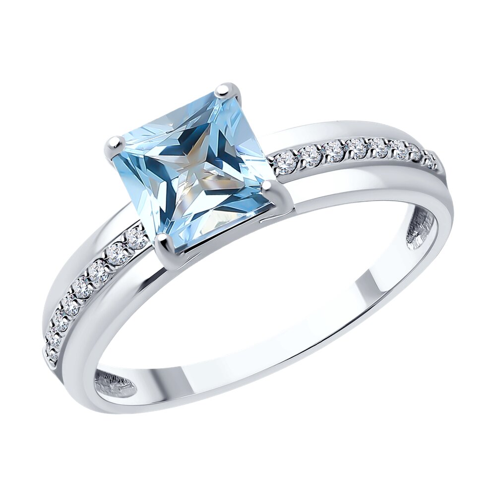 

Кольцо из золота р. 17,5 Diamant 52-310-01729-1, фианит\топаз, 52-310-01729-1