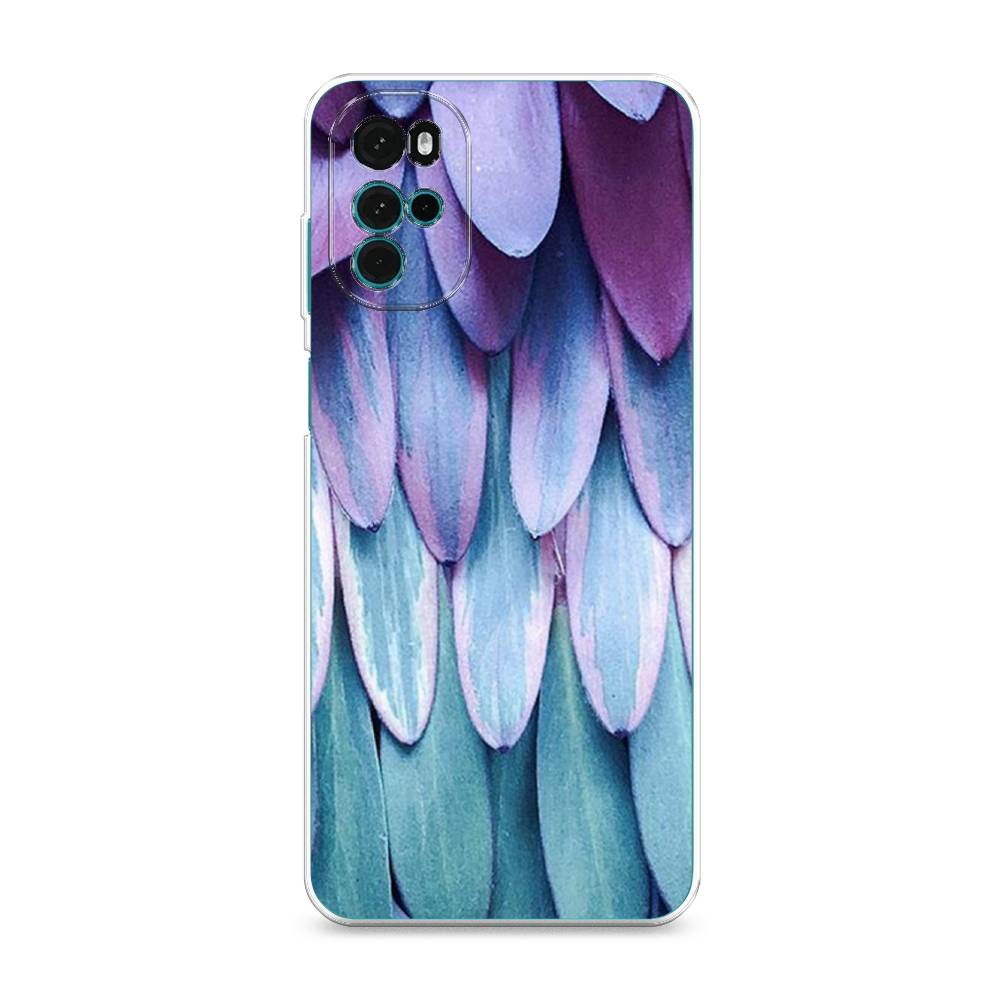 

Чехол на Motorola Moto G22 "Синее перо", Фиолетовый;голубой, 243150-3