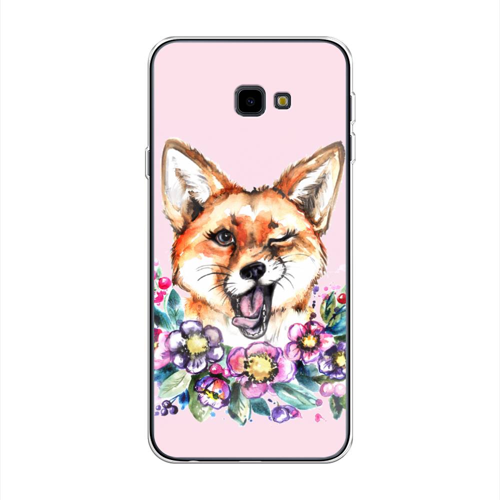 

Чехол Awog на Samsung Galaxy J4 + "Подмигивающая лиса", Оранжевый, 26850-10