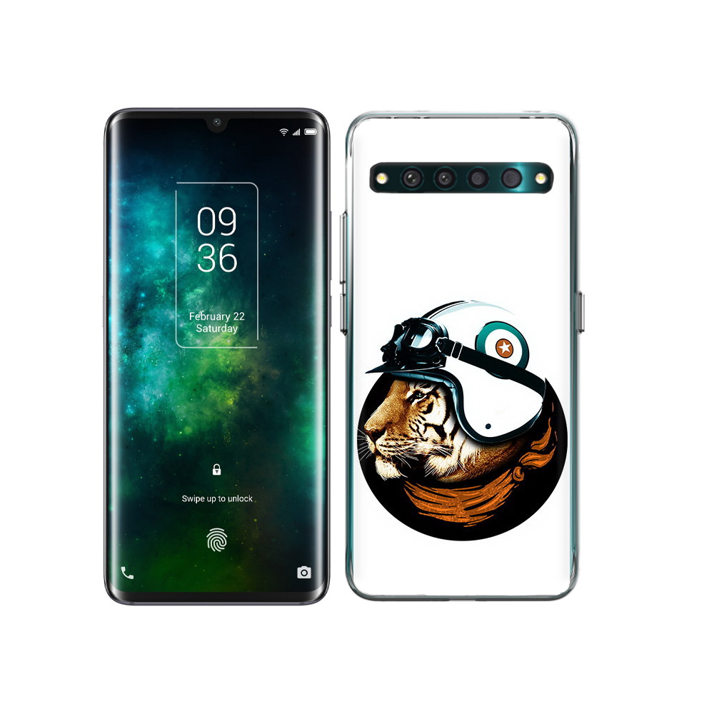 

Чехол MyPads Tocco для TCL 10 Pro Тигр в шлеме, Прозрачный, Tocco