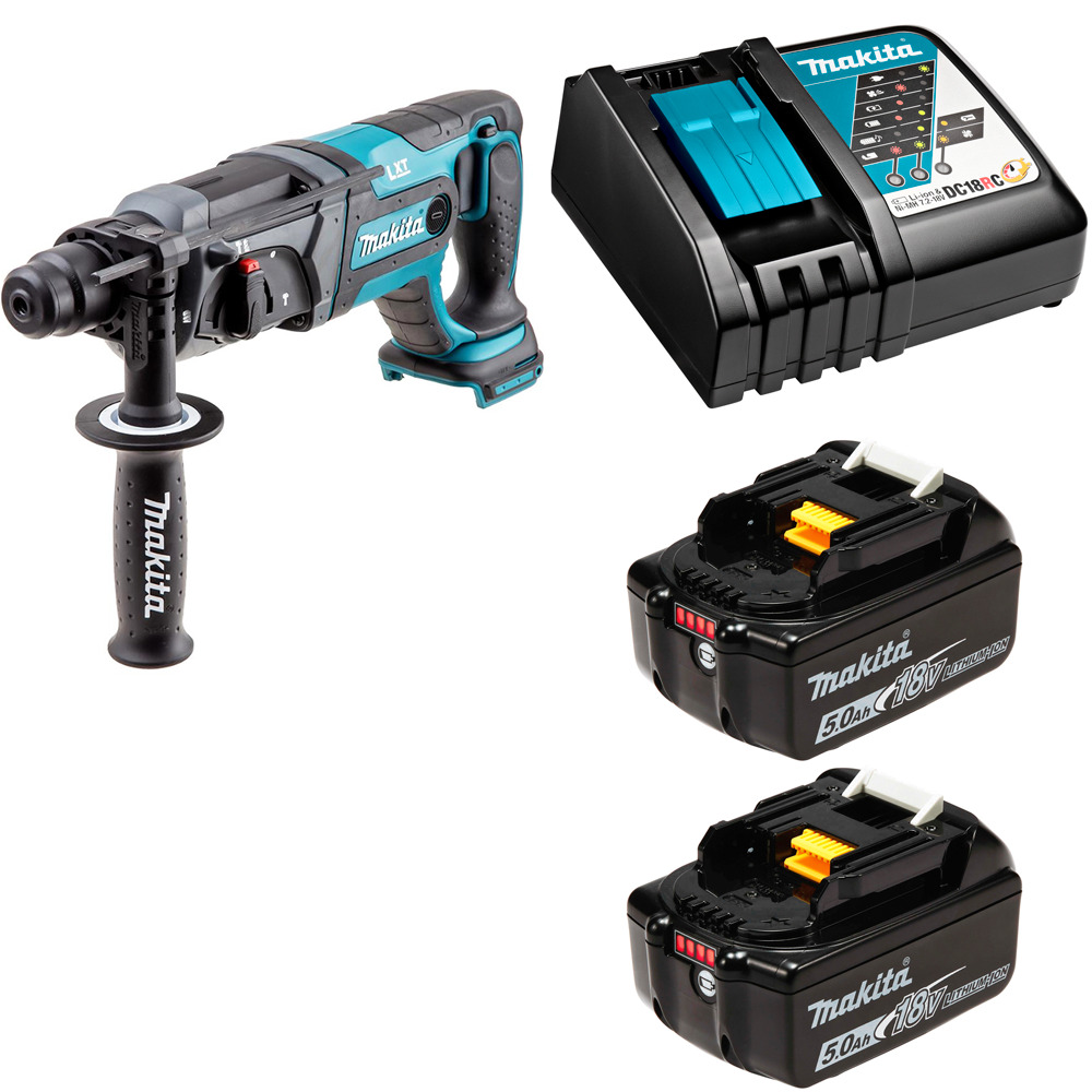 

Перфоратор аккумуляторный Makita DHR241RTE SDS+ 1,9Дж 18В Li-Ion 2х5Ач, з/у, DHR241RTE