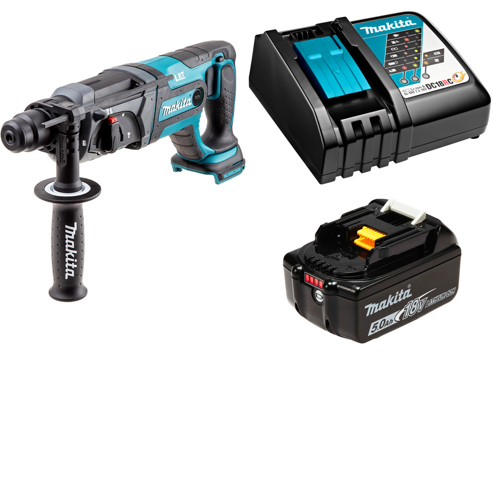 

Перфоратор аккумуляторный Makita DHR241RT SDS+ 1,9Дж 18В Li-Ion 1х5Ач, з/у, DHR241RT