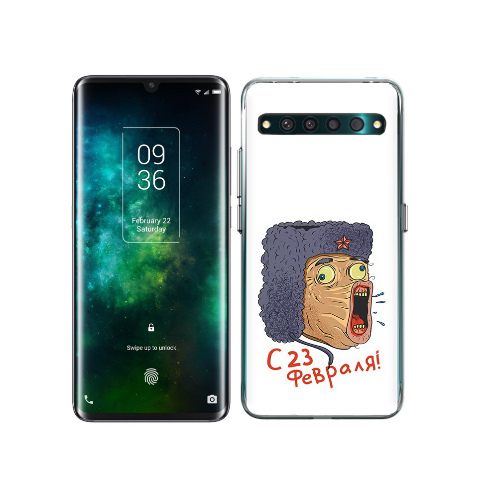 

Чехол MyPads Tocco для TCL 10 Pro 23 февраля смешная эмоция, Прозрачный, Tocco
