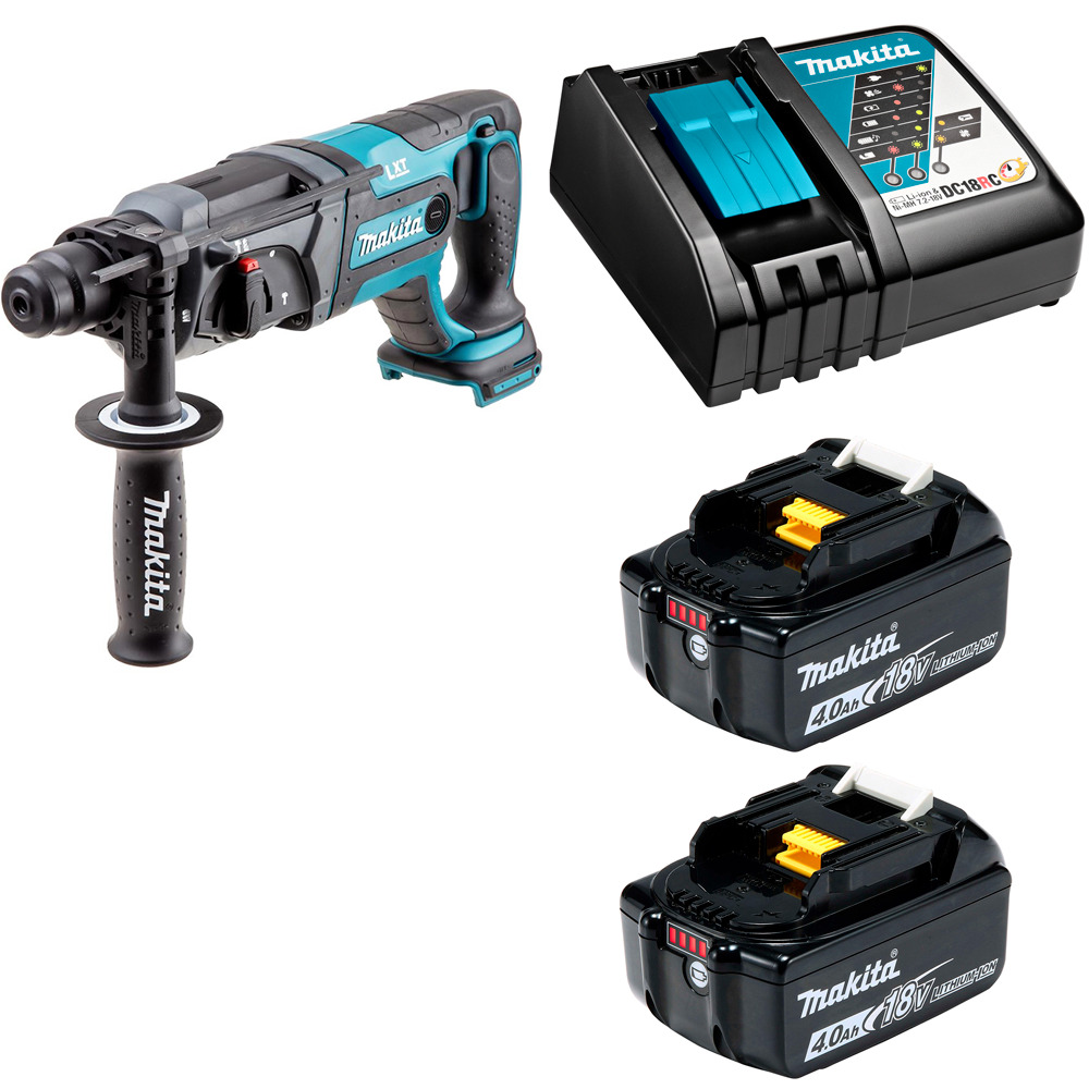 фото Перфоратор аккумуляторный makita dhr241rme sds+ 1,9дж 18в li-ion 2х4ач, з/у