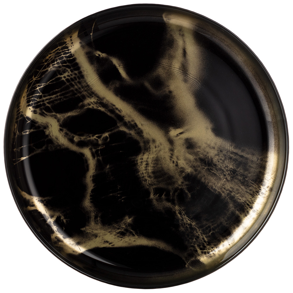 фото Тарелка десертная "black marble" диаметр 21 см, высота 2 cм ksg-332-026 bronco